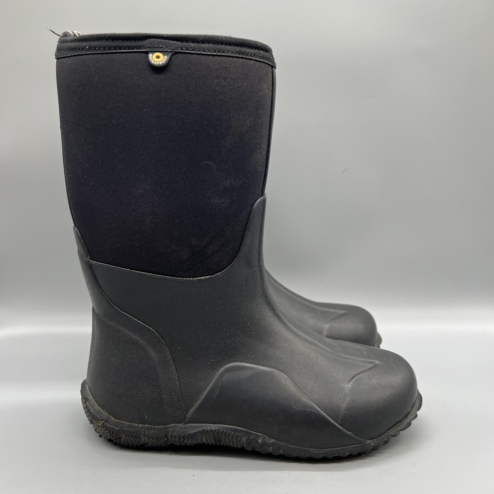 Bogs Boots Boys 4 Black Classic High Waterproof Insulated Snow Winter Rubber